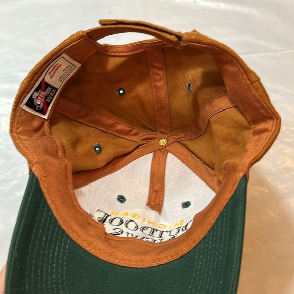 MICHIGAN OUTDOOR NEWS HAT Trucker Snapback tan BROWN green bill vintage grandpa - Picture 7 of 9